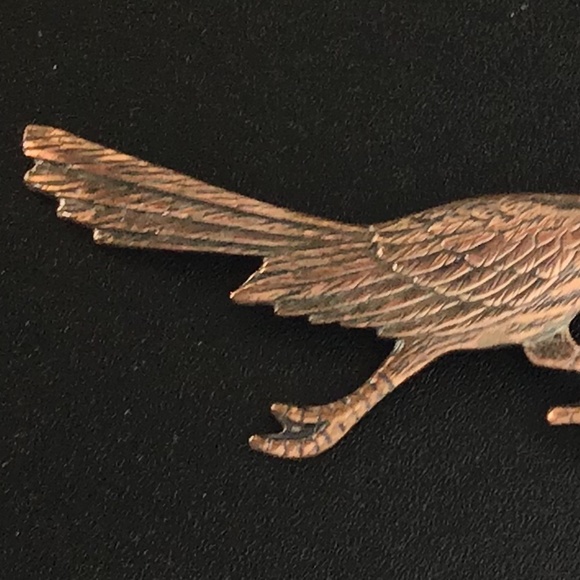 Vintage Copper Roadrunner Bird Pin Brooch - Picture 11 of 11